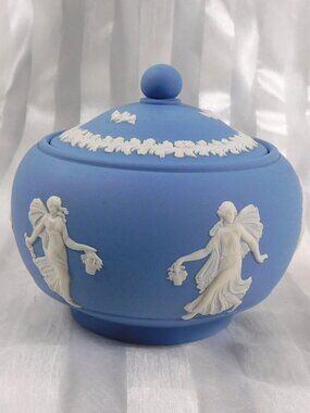 Light Blue Wedgwood Jasperware Sugar Bowl # 27140